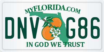 FL license plate DNVG86
