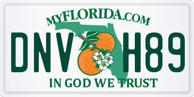 FL license plate DNVH89