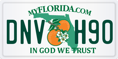 FL license plate DNVH90
