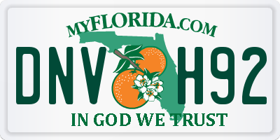 FL license plate DNVH92