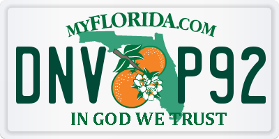 FL license plate DNVP92