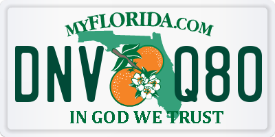 FL license plate DNVQ80