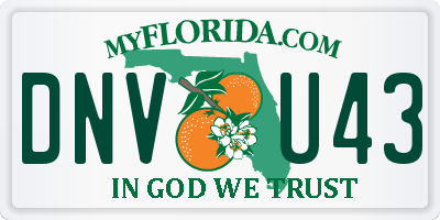 FL license plate DNVU43