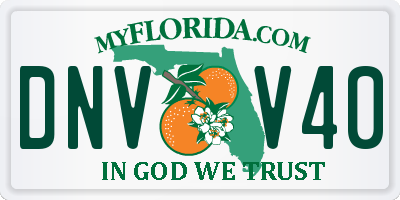 FL license plate DNVV40