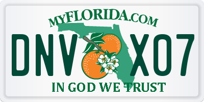 FL license plate DNVX07