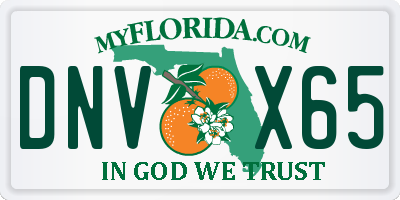 FL license plate DNVX65