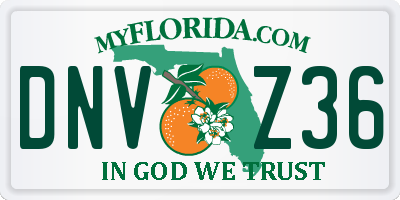 FL license plate DNVZ36