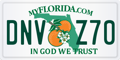 FL license plate DNVZ70