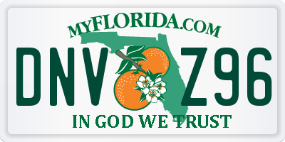 FL license plate DNVZ96