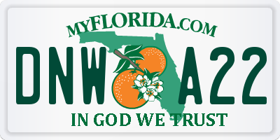 FL license plate DNWA22