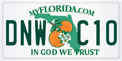 FL license plate DNWC10