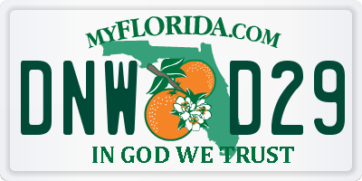 FL license plate DNWD29