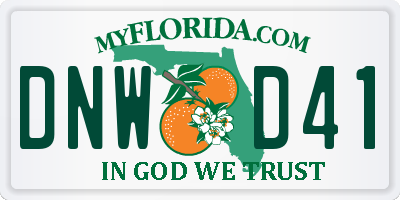 FL license plate DNWD41