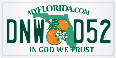 FL license plate DNWD52