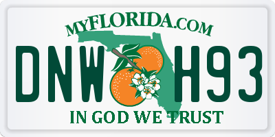 FL license plate DNWH93