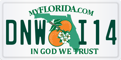 FL license plate DNWI14