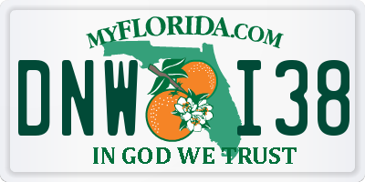 FL license plate DNWI38