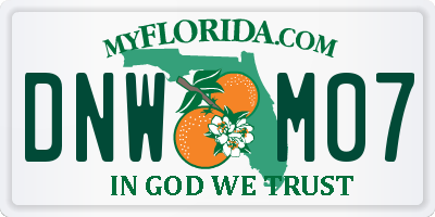 FL license plate DNWM07