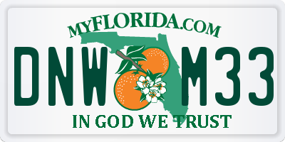 FL license plate DNWM33