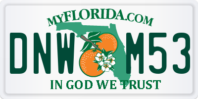 FL license plate DNWM53