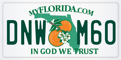 FL license plate DNWM60
