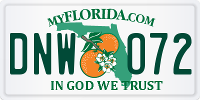 FL license plate DNWO72