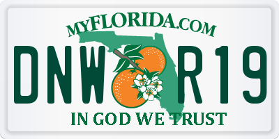 FL license plate DNWR19