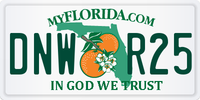 FL license plate DNWR25