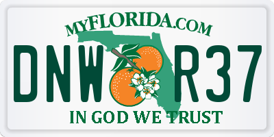 FL license plate DNWR37