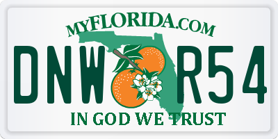 FL license plate DNWR54