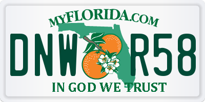 FL license plate DNWR58