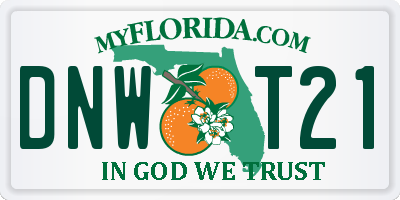 FL license plate DNWT21