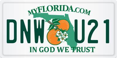 FL license plate DNWU21