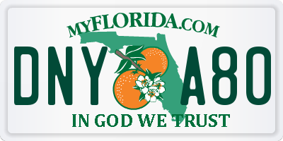 FL license plate DNYA80