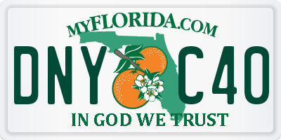 FL license plate DNYC40