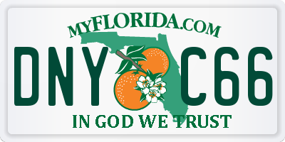 FL license plate DNYC66