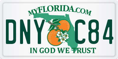 FL license plate DNYC84
