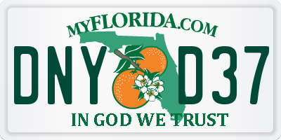 FL license plate DNYD37