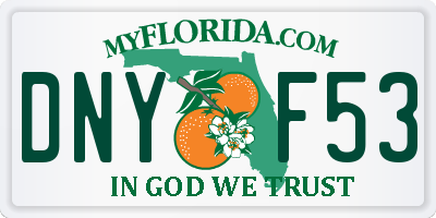 FL license plate DNYF53