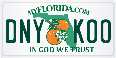 FL license plate DNYK00