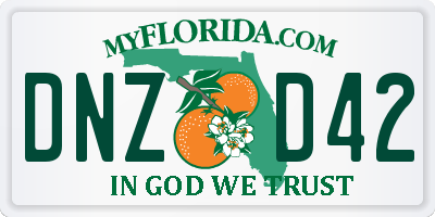 FL license plate DNZD42