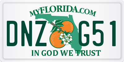FL license plate DNZG51