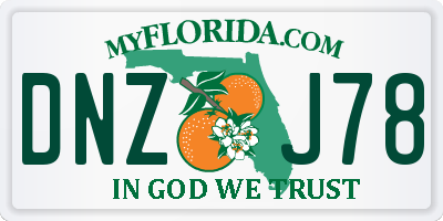 FL license plate DNZJ78