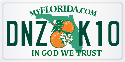 FL license plate DNZK10