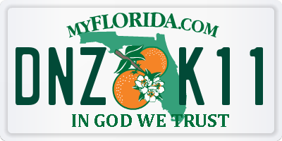FL license plate DNZK11