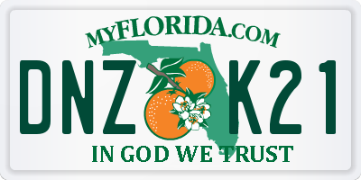 FL license plate DNZK21