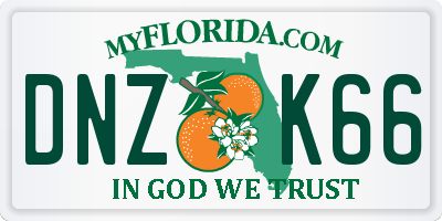 FL license plate DNZK66