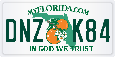 FL license plate DNZK84