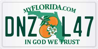 FL license plate DNZL47