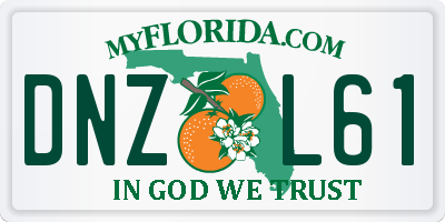 FL license plate DNZL61